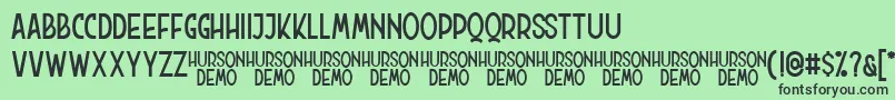 Hurson Clean Font – Black Fonts on Green Background