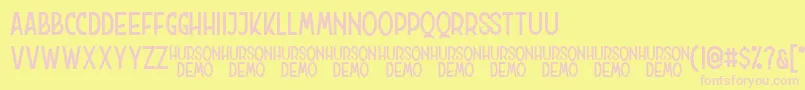 Hurson Clean Font – Pink Fonts on Yellow Background