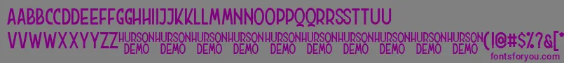 Hurson Clean Font – Purple Fonts on Gray Background
