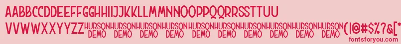 Hurson Clean Font – Red Fonts on Pink Background