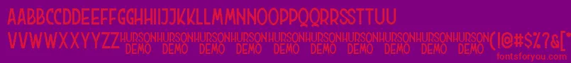 Hurson Clean Font – Red Fonts on Purple Background