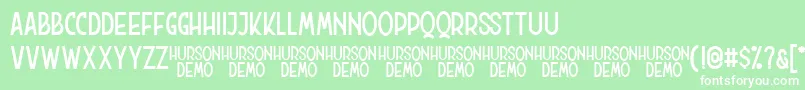 Hurson Clean Font – White Fonts on Green Background