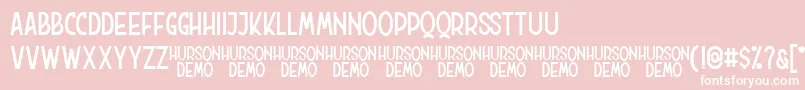 Hurson Clean Font – White Fonts on Pink Background