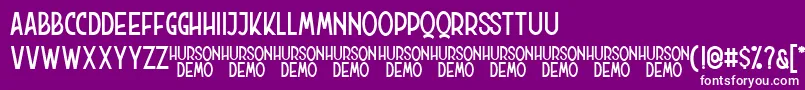 Hurson Clean Font – White Fonts on Purple Background