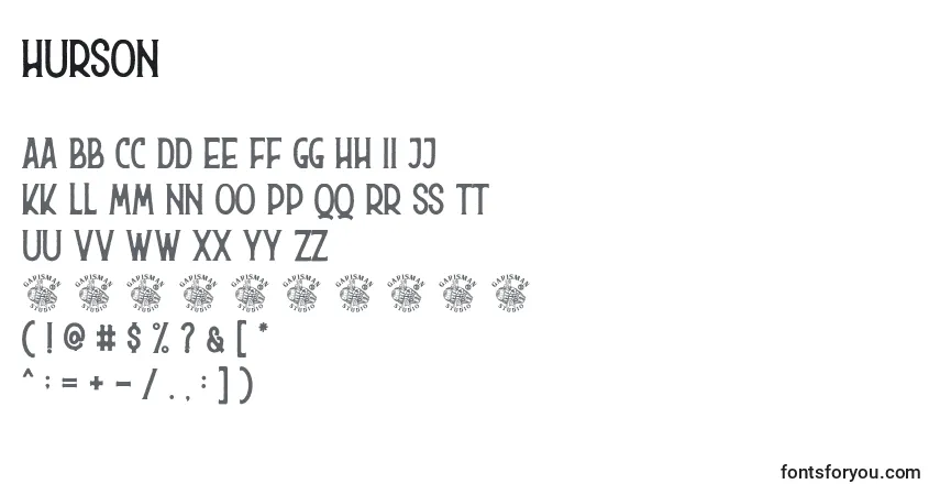 Czcionka Hurson – alfabet, cyfry, specjalne znaki