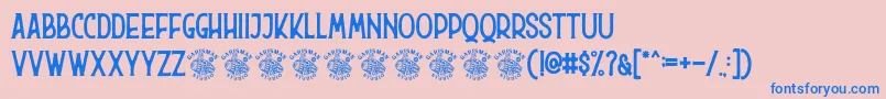 Hurson Font – Blue Fonts on Pink Background