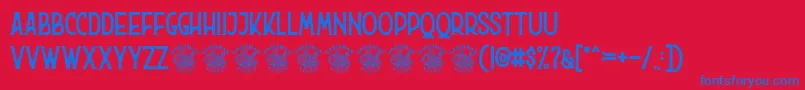 Hurson-Schriftart – Blaue Schriften auf rotem Hintergrund