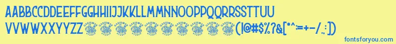 Hurson Font – Blue Fonts on Yellow Background