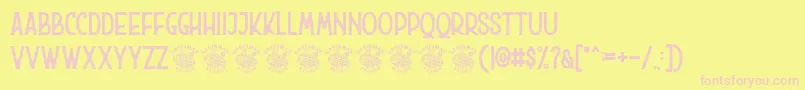 Hurson Font – Pink Fonts on Yellow Background