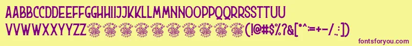 Hurson Font – Purple Fonts on Yellow Background