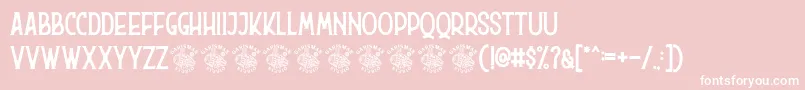 Hurson-Schriftart – Weiße Schriften auf rosa Hintergrund