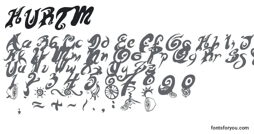 Schriftart HURTM    (130008) – Alphabet, Zahlen, spezielle Symbole