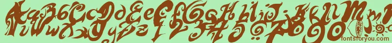 HURTM    Font – Brown Fonts on Green Background
