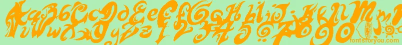 HURTM    Font – Orange Fonts on Green Background