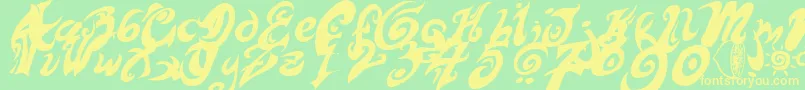 HURTM    Font – Yellow Fonts on Green Background