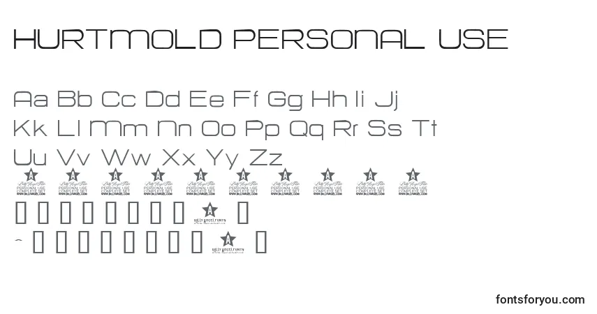 Czcionka HURTMOLD PERSONAL USE – alfabet, cyfry, specjalne znaki