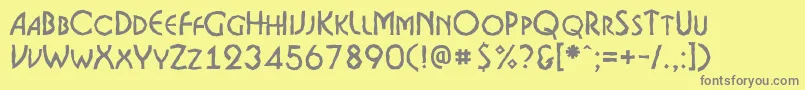 Шрифт ABosanovacpsbrk – серые шрифты на жёлтом фоне