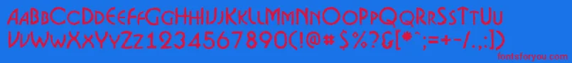 ABosanovacpsbrk Font – Red Fonts on Blue Background