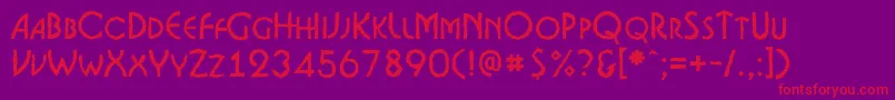 フォントABosanovacpsbrk – 紫の背景に赤い文字