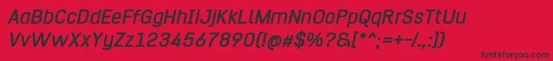 Hurufo  Numero Bold Italic Font – Black Fonts on Red Background