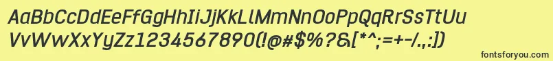 Hurufo  Numero Bold Italic Font – Black Fonts on Yellow Background