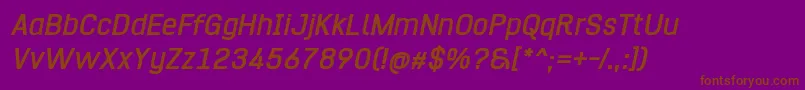 fuente Hurufo  Numero Bold Italic – Fuentes Marrones Sobre Fondo Morado