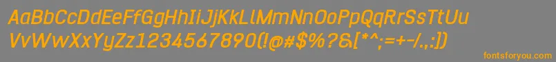 Hurufo  Numero Bold Italic Font – Orange Fonts on Gray Background