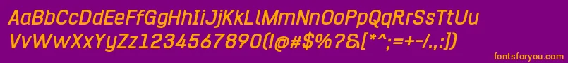 fuente Hurufo  Numero Bold Italic – Fuentes Naranjas Sobre Fondo Morado