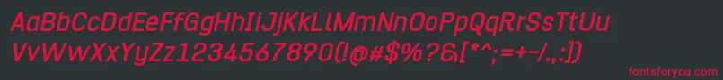 Hurufo  Numero Bold Italic Font – Red Fonts on Black Background