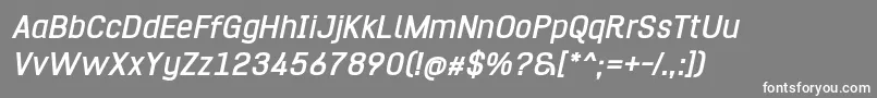 Hurufo  Numero Bold Italic Font – White Fonts on Gray Background
