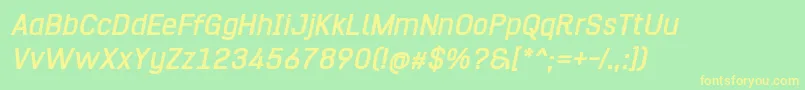 Hurufo  Numero Bold Italic Font – Yellow Fonts on Green Background