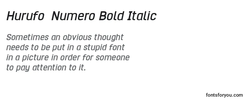 Schriftart Hurufo  Numero Bold Italic