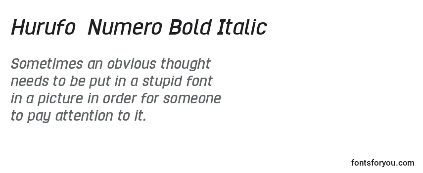 Revisão da fonte Hurufo  Numero Bold Italic