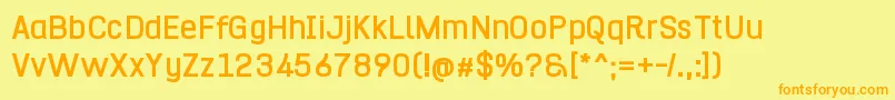 Hurufo  Numero Bold Font – Orange Fonts on Yellow Background