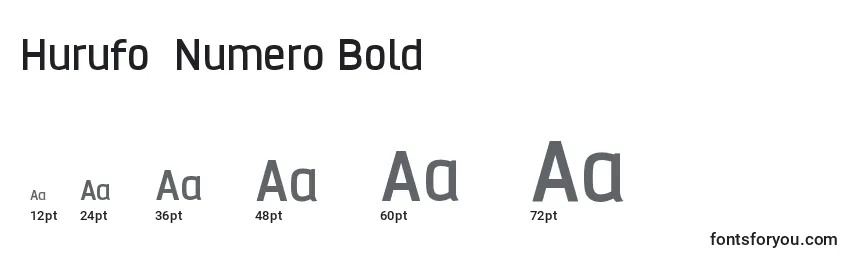 Размеры шрифта Hurufo  Numero Bold