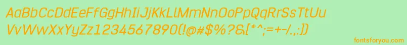 fuente Hurufo  Numero Italic – Fuentes Naranjas Sobre Fondo Verde