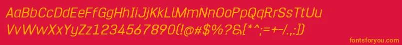 Hurufo  Numero Italic Font – Orange Fonts on Red Background