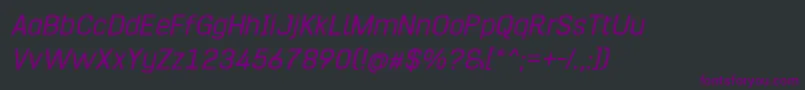 Hurufo  Numero Italic Font – Purple Fonts on Black Background