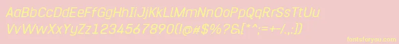 Hurufo  Numero Italic Font – Yellow Fonts on Pink Background