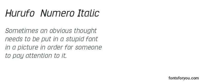 Шрифт Hurufo  Numero Italic