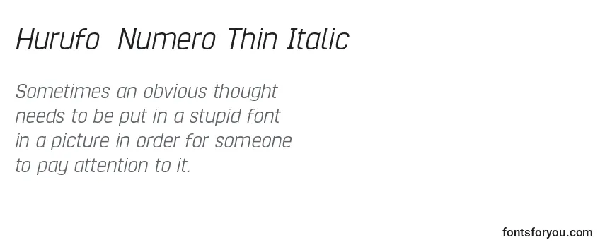 Hurufo  Numero Thin Italic Font
