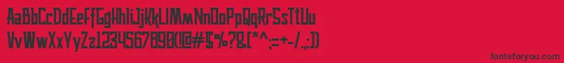 フォントhusaeni – 赤い背景に黒い文字