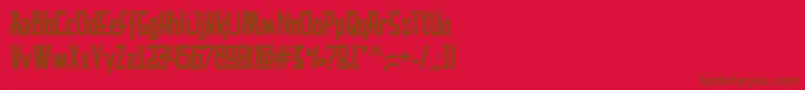 フォントhusaeni – 赤い背景に茶色の文字