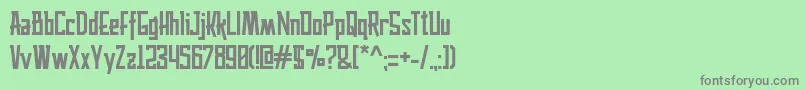 フォントhusaeni – 緑の背景に灰色の文字