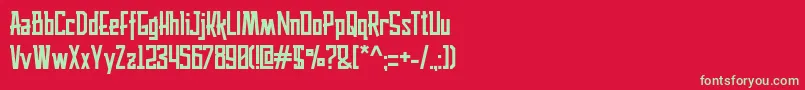 husaeni Font – Green Fonts on Red Background