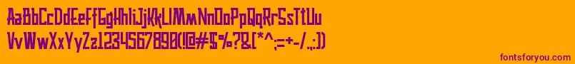 husaeni Font – Purple Fonts on Orange Background