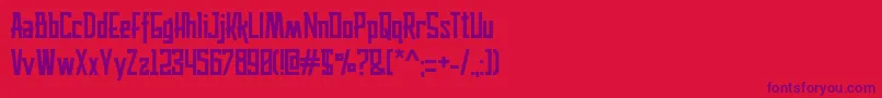 husaeni-Schriftart – Violette Schriften auf rotem Hintergrund