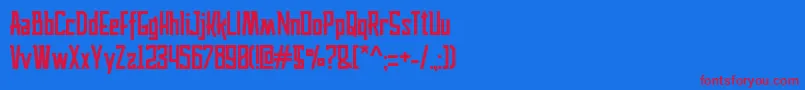 husaeni Font – Red Fonts on Blue Background