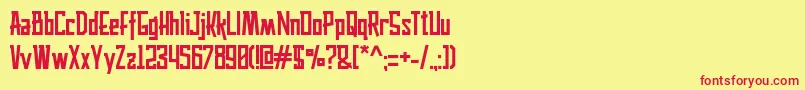 husaeni Font – Red Fonts on Yellow Background