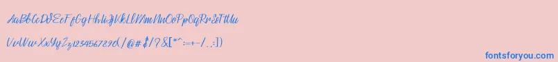 Husna Font – Blue Fonts on Pink Background